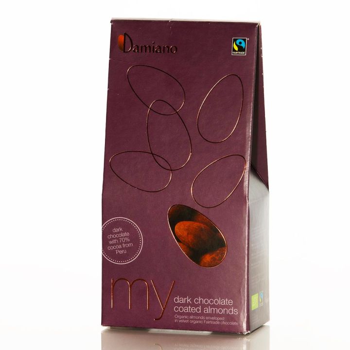 Toasted almonds covered with dark chocolate 100 g - BIO