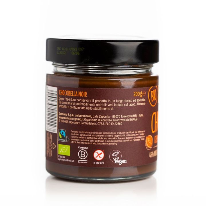 Chocobella Noir all'arancia BIO 200 g - Damiano Think Organic