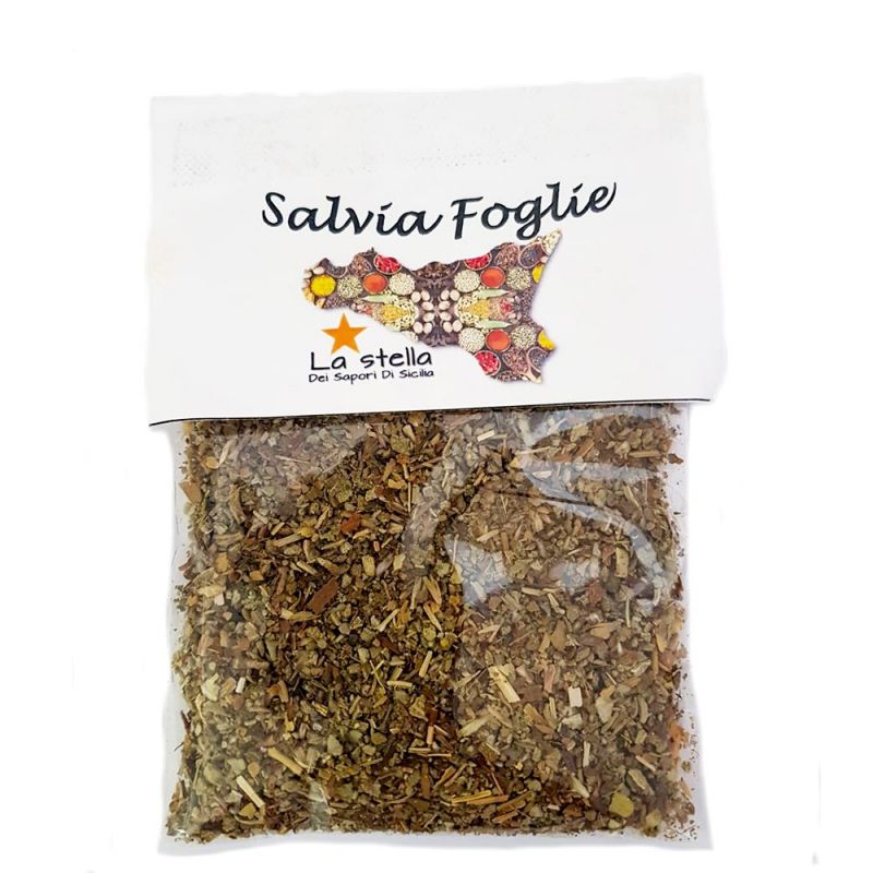 Foglie di Salvia finemente tritate in busta da 10 g in vendita online