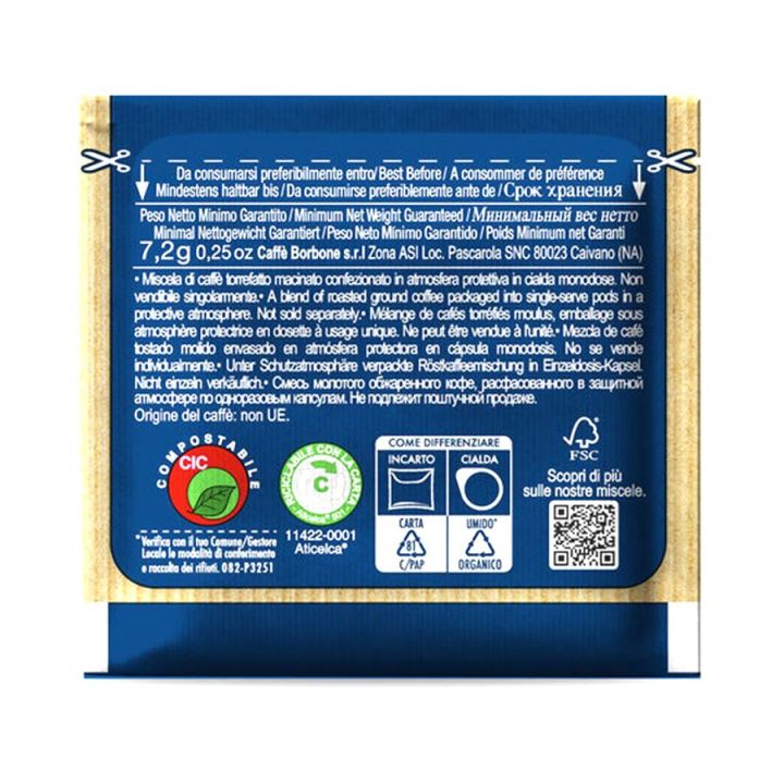 ESE Paper Filter Pods 44 mm Blue Blend - Bourbon Coffee