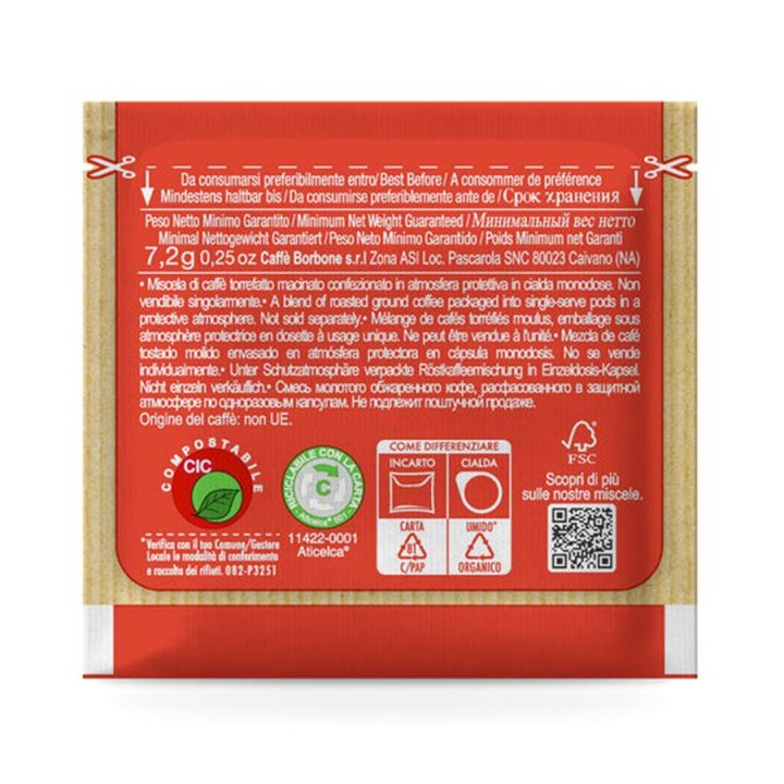 ESE Paper Filter Pods 44 mm Red Blend - Bourbon Coffee