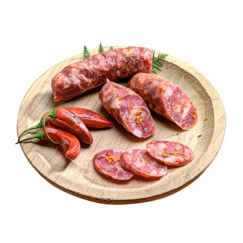 Sicilian cured sausage seasoned with hot pepper