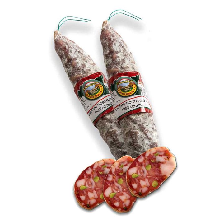 Salame siciliano nostrano con pistacchi