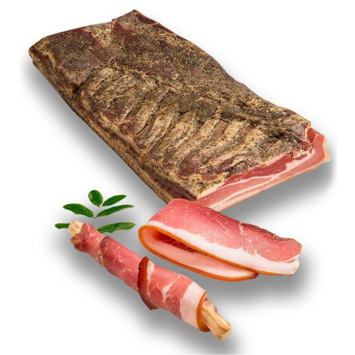 Online sale of flavored and spiced pork bacon
