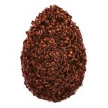 Hazelnut egg with fine dark chocolate and crunchy chopped hazelnuts