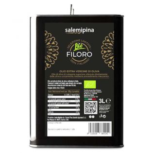 Organic Olive Oil 3 liter tin - Extra virgin FILORO