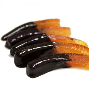 Artisan peels with dark chocolate