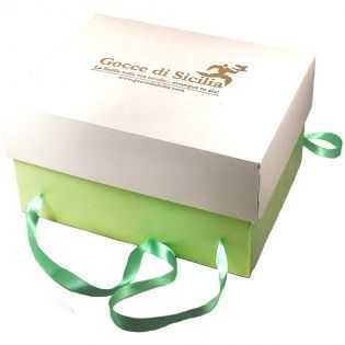 Scatola regalo per colomba al pistacchio artigianale siciliana