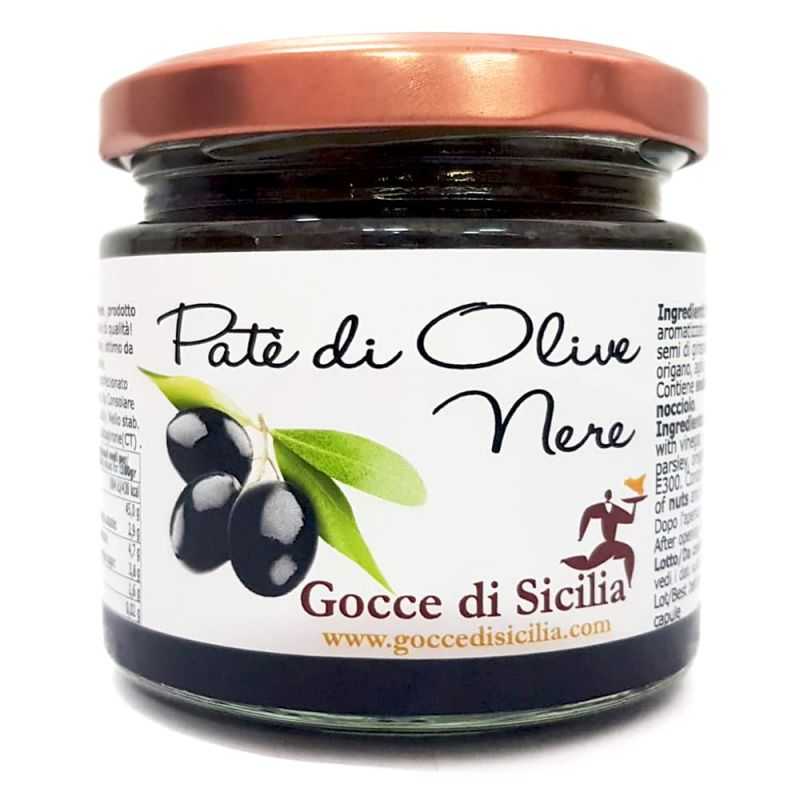 Patè di olive nere di Sicilia da spalmare sul pane.