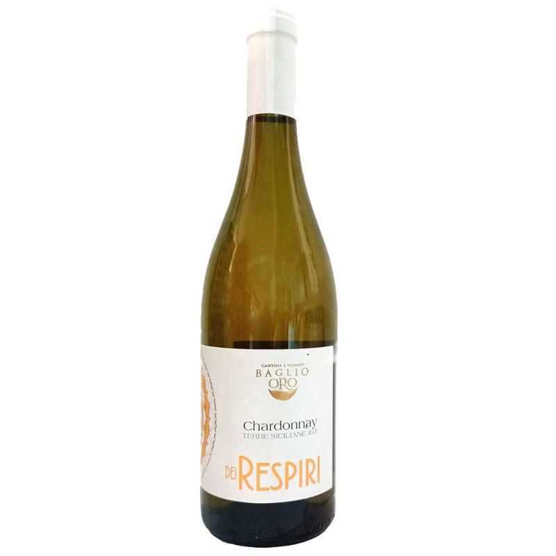 Sicilian sparkling white wine Dei Respiri Chardonnay Terre Siciliane IGT Baglio Oro