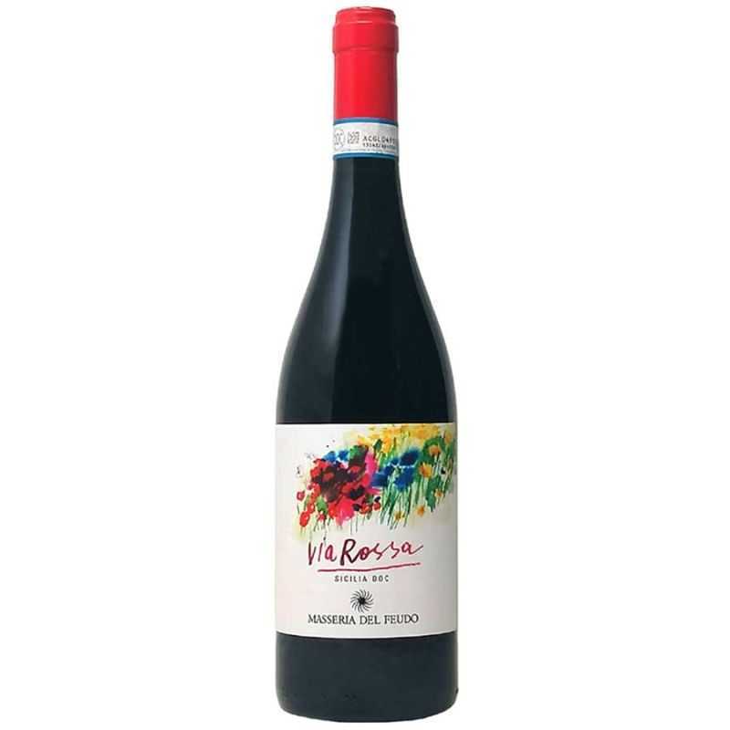 Organic wine from Nero d'Avola grapes, Via Rossa of Masseria del Feudo Organic wine from Nero d'Avola grapes, Via Rossa of Masseria del Feudo