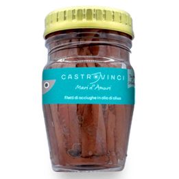 Filetti di acciughe siciliane in conserva in olio d'oliva, vasetto da 80g