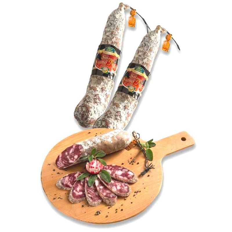 Salame porzionato di maialino nero dei Nebrodi