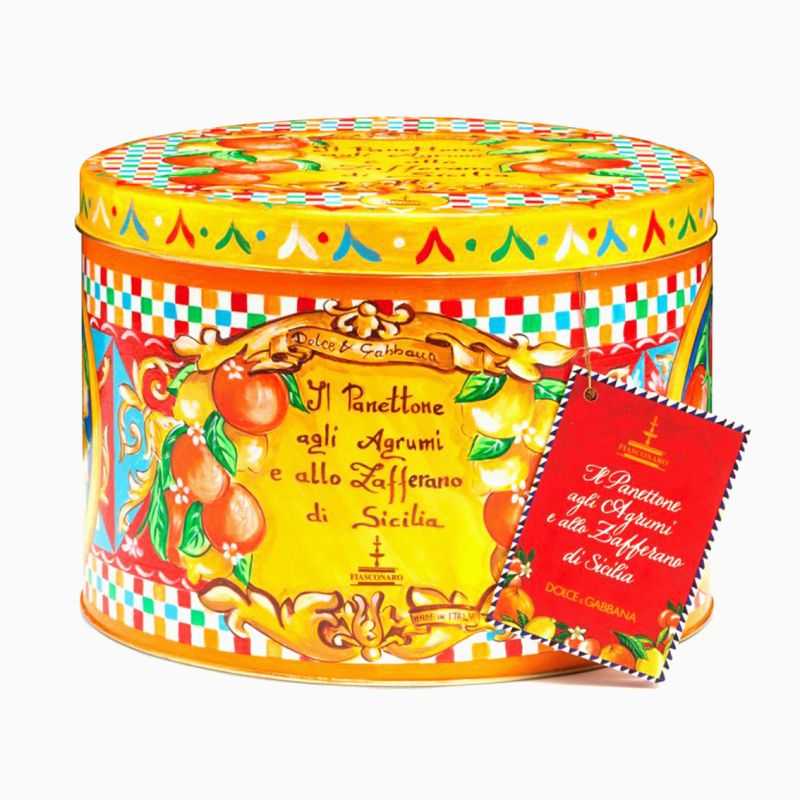 Panettone Dolce e Gabbana con zafferano e agrumi di Sicilia - Latta da collezione