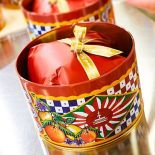 Panettone with Sicilian Citrus fruits and Saffron in a red tin By D&G. 1 kg