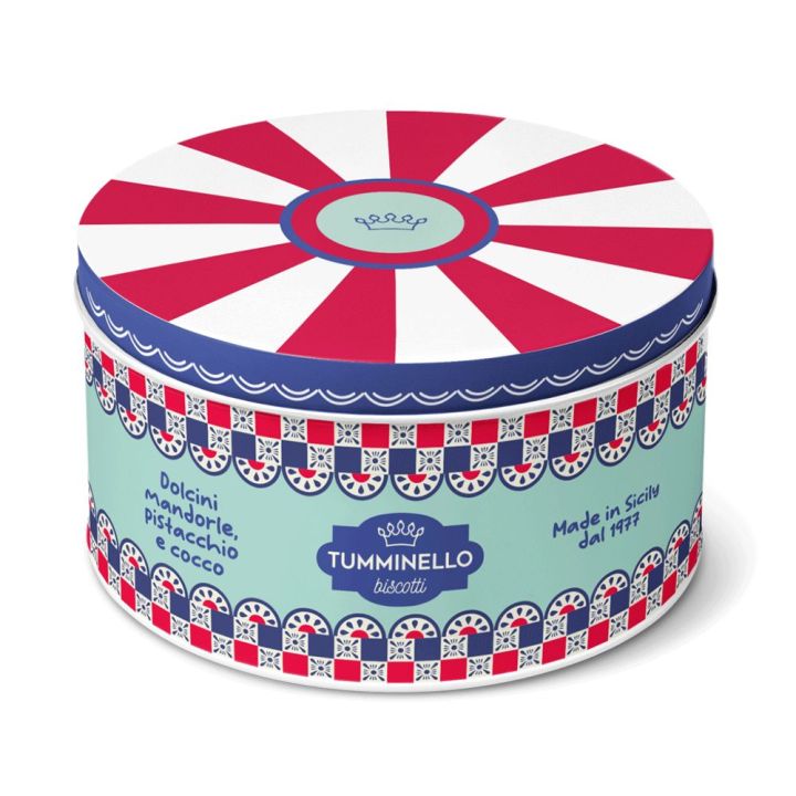 Tin box decorated with Sicilian motif