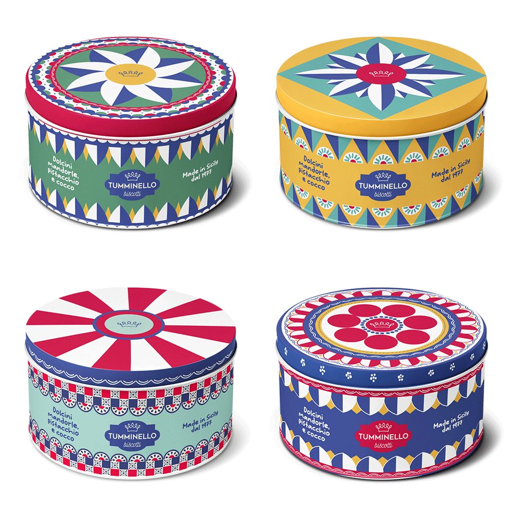 Biscotti Tumminello in latta decorata da 120 grammi