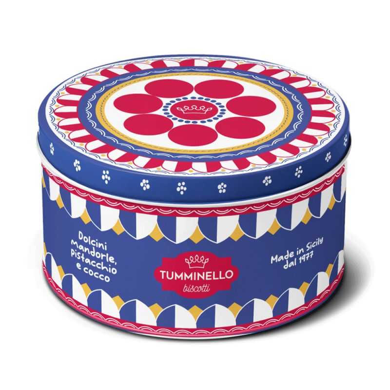 Decorated tin of Sicilian biscuits