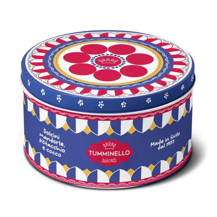 Latta decorata di biscotti siciliani