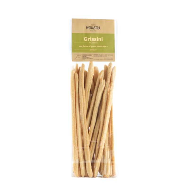 Classic handmade bread sticks with type 1 organic flour - 200g