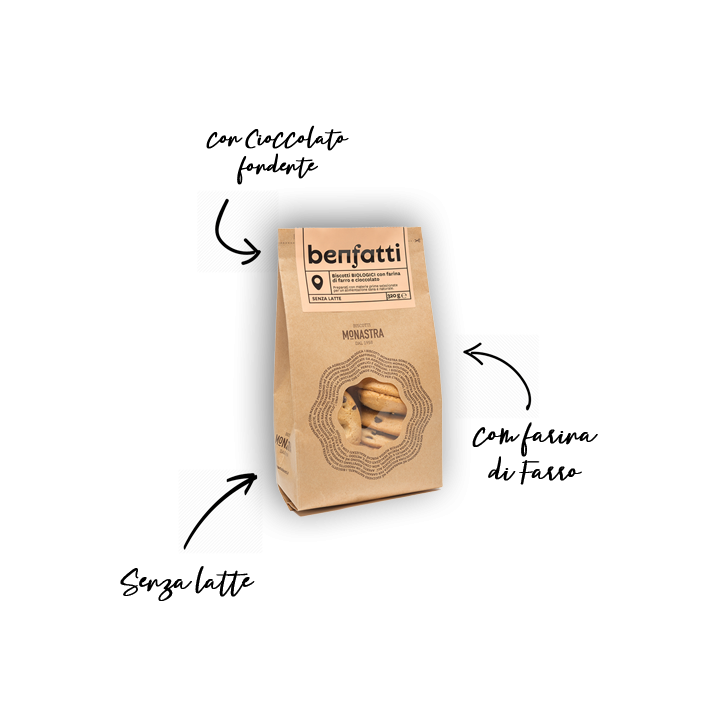 Biscuits "Benfatti" - biscuits with chocolate and spelled flour