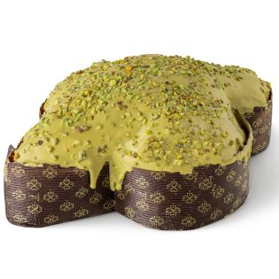 Pistachio dove with pistachio icing, very soft, left to rise for 36 hours
