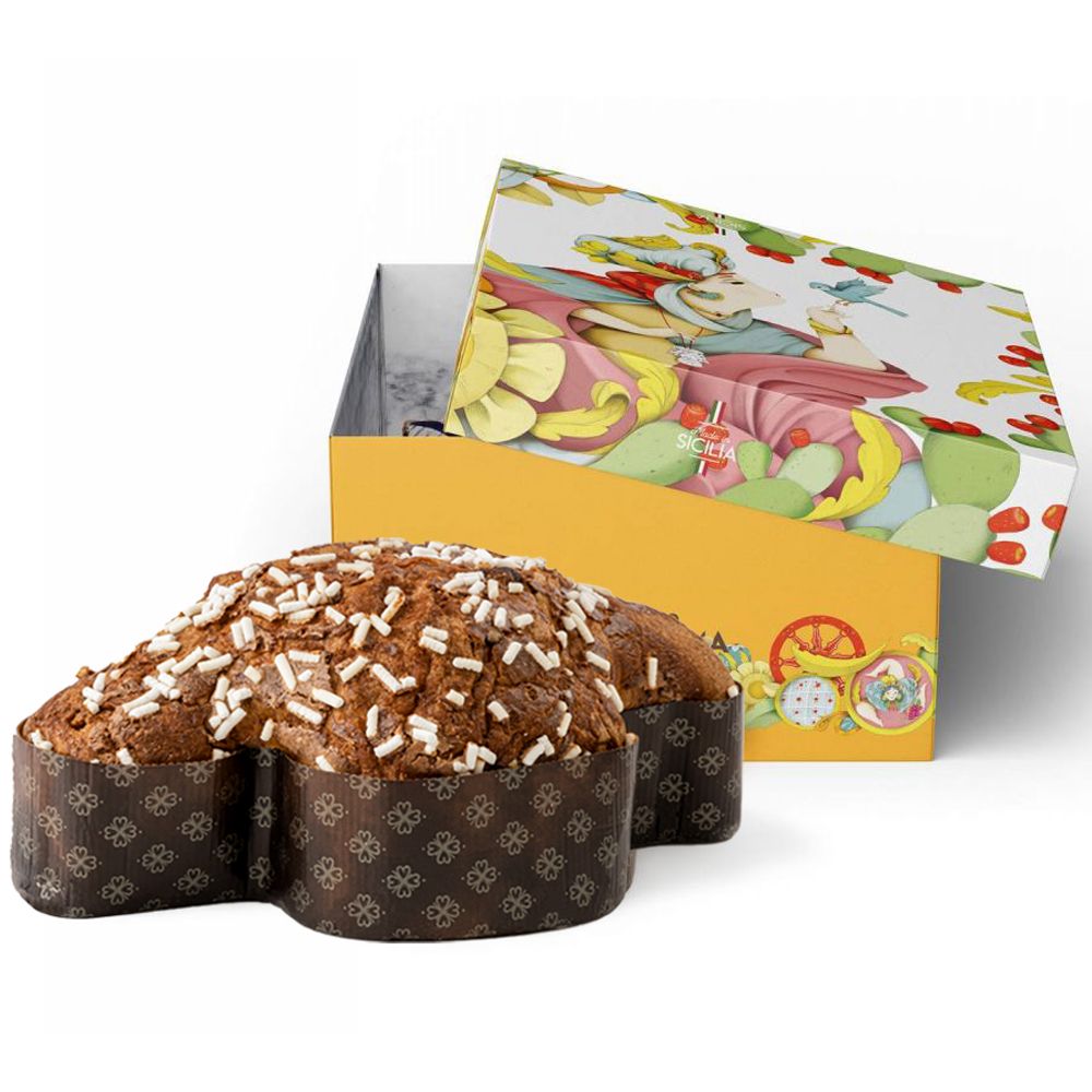 artisan colomba with delicious chocolate of modica and candied oranges