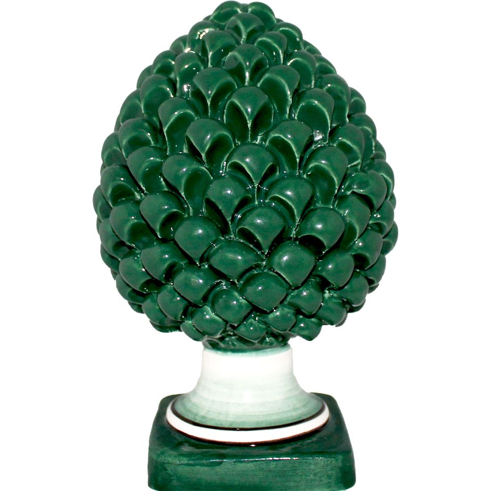 Pigna artigianale Verde in Ceramica Siciliana di Caltagirone - Altezza 25 cm