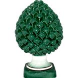 Pigna artigianale Verde in Ceramica Siciliana di Caltagirone - Altezza 25 cm