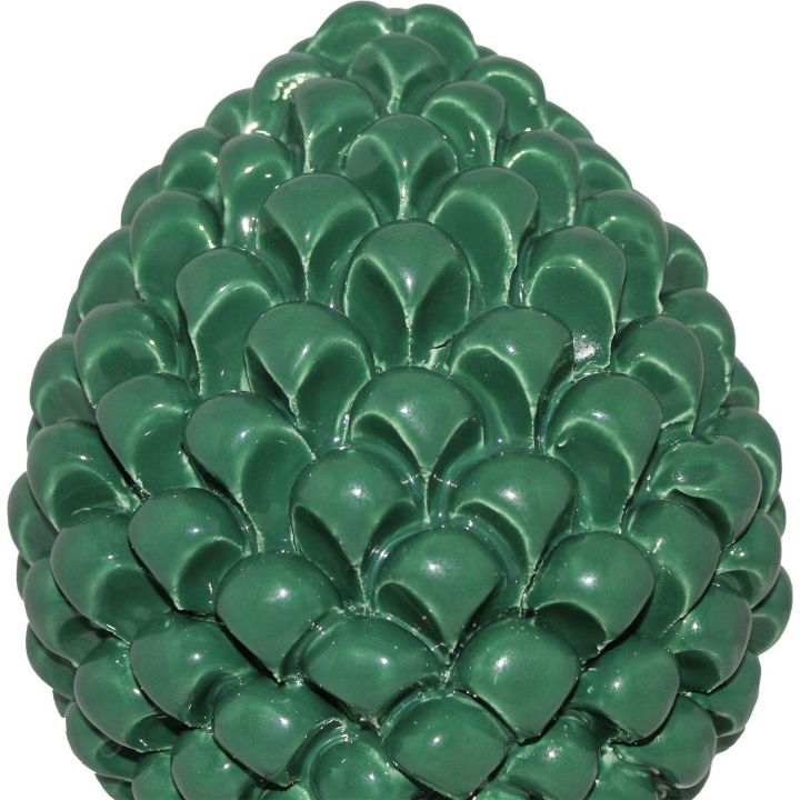 Pigna artigianale Verde in Ceramica Siciliana di Caltagirone - Altezza 25 cm