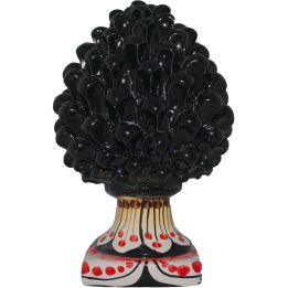 Pigna Nera with shaded and decorated base in Red- Caltagirone ceramic