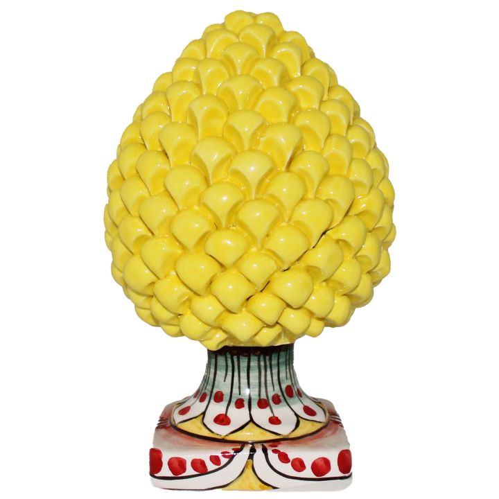 Pigna Gialla in ceramica di Caltagirone base colorata