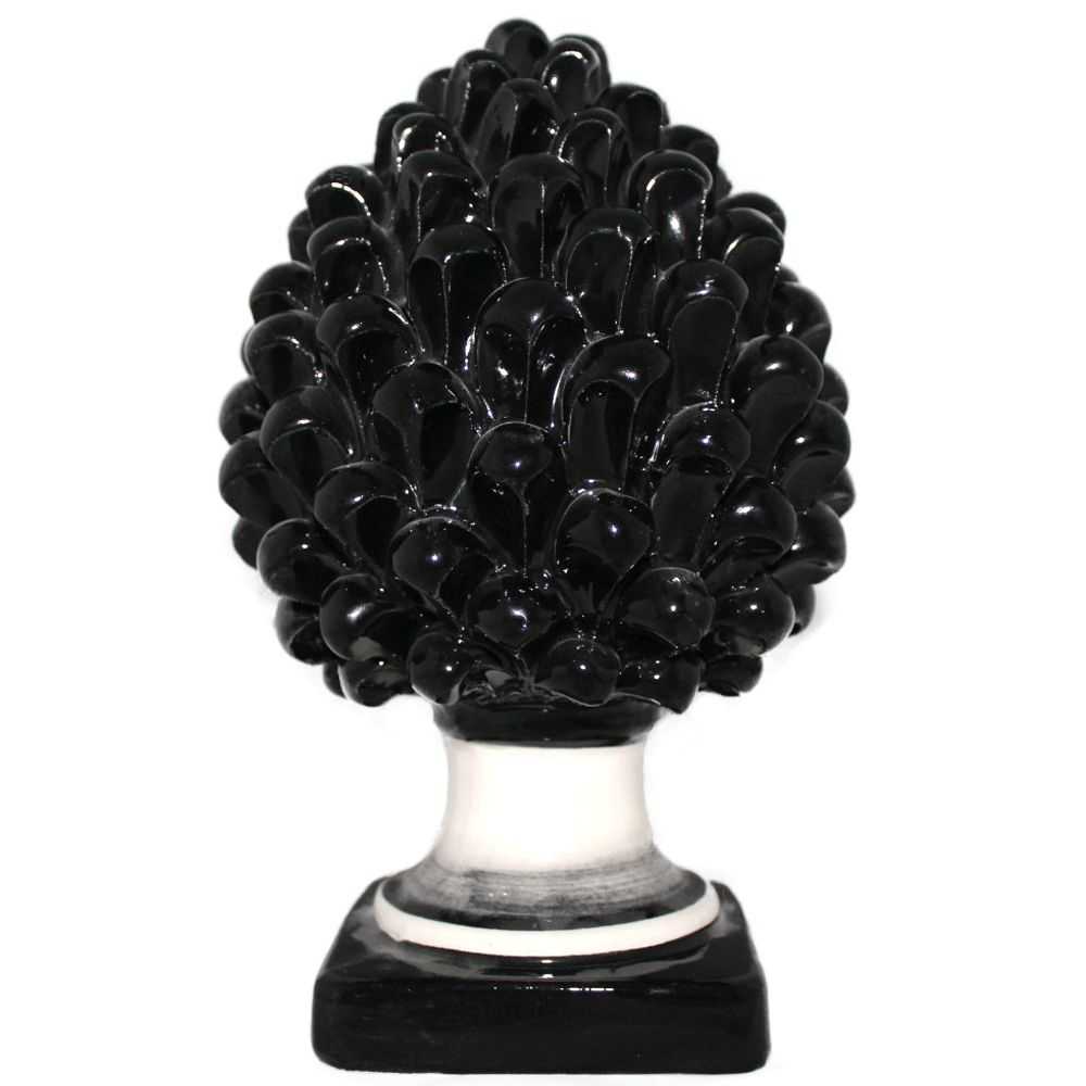 Black Pine Cone in Sicilian Caltagirone Ceramic Black Pine Cone in Sicilian Caltagirone Ceramic