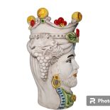 Il Moro di Caltagirone, decorated and handmade with the typical colors of Sicilian ceramics
