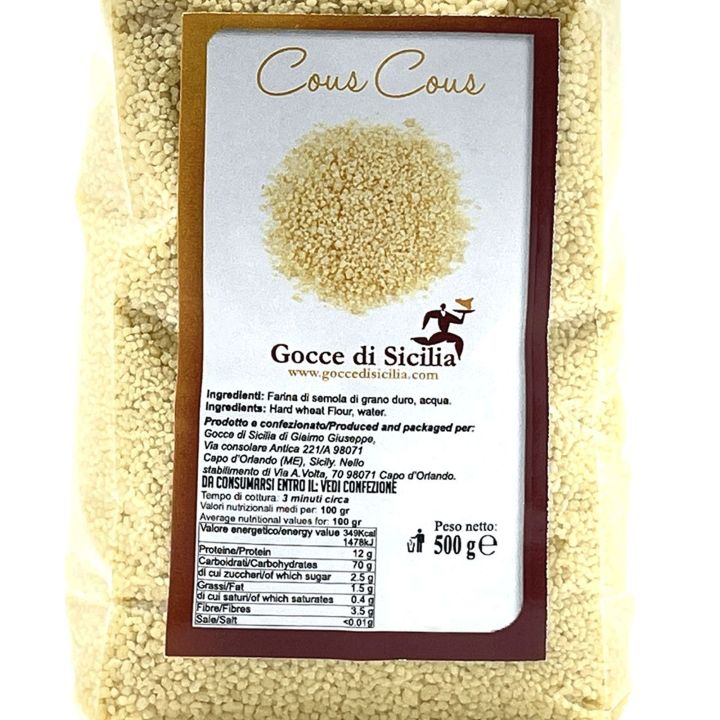 Soft wheat cous cous, pre-cooked grain semolina
