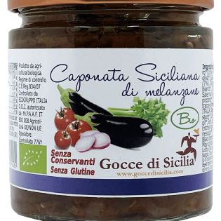 Sicilian preserve of aubergines and green olives, 190g jar