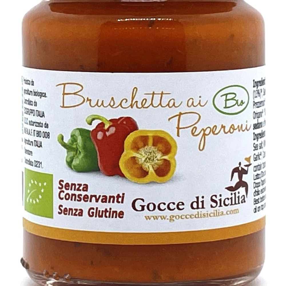 Sweet pepper pate to spread on bruschetta, small jar