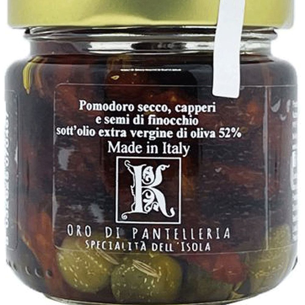 Capperi e pomodori secchi siciliani in conserva sott'olio