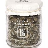 Capers in salt in jars, Pantelleria capers