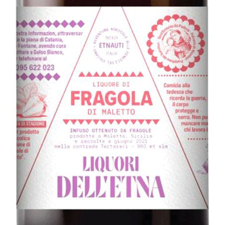 Maletto Strawberry Liqueur from Etna - 50 cl Bottle