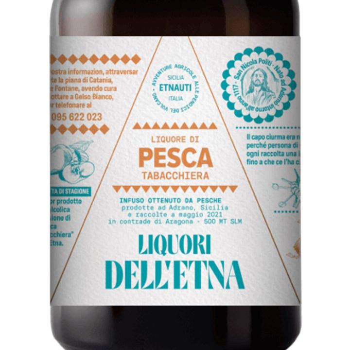 Tabacchiera peach Liqueur from Etna - 50 cl Bottle