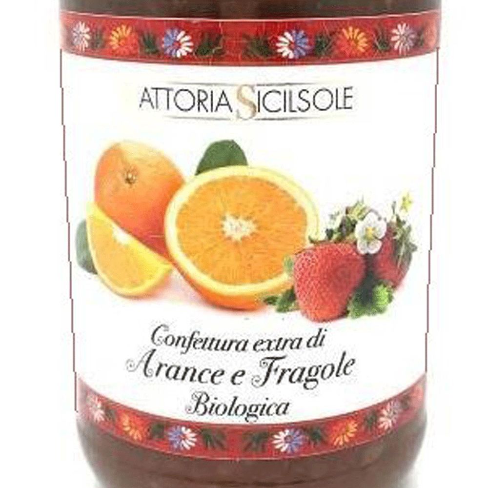 Orange marmalade with organic strawberries