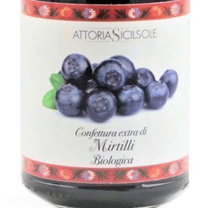 mirtilli, marmellata bilogica