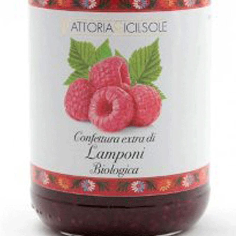 Raspberries, organic jam