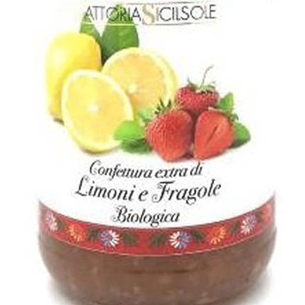 Lemons and strawberries, organic jam