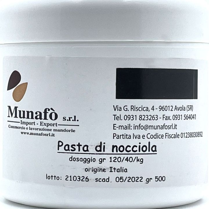 100% pure hazelnut paste. Semi-finished product for sweets and ice cream - 500 g