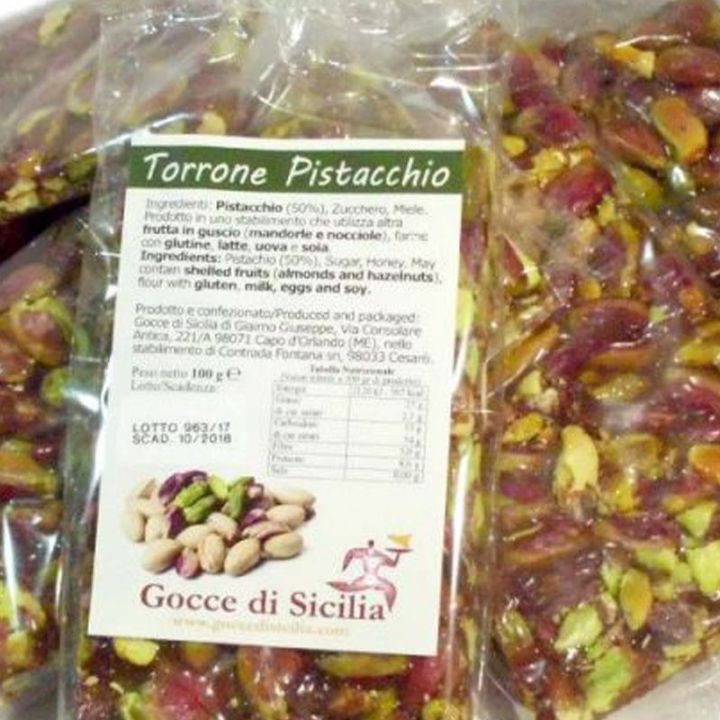 Torrone al Pistacchio croccante con miele e pistacchi in vendita online