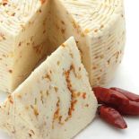 Semi-cured Sicilian cheese with chilli pepper
