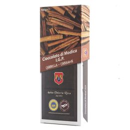 Barretta da 100 grammi di Cioccolato di Modica I.G.P. alla cannella