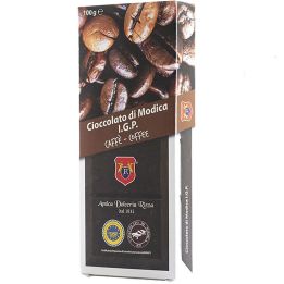 Cioccolato al caffè. Cioccolata di Modica IGP in barretta da 100 g